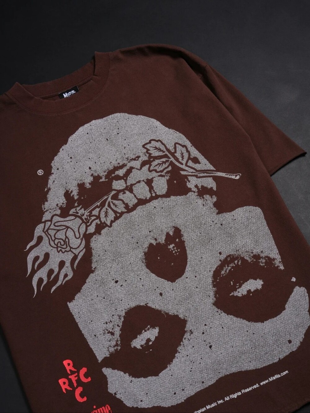 Civil Regime x Misfits Upside Down Rose Fiend Dungeon Tee in Brown • XL